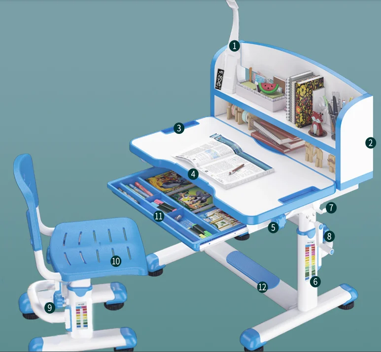 Tongsheng Factory Adjustable Preschool Table Chairs Desk for Lower Primary Kids