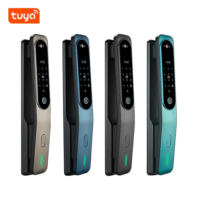 App Automatic View Wireless Remote Control Digital Security Cats Eye Smart Fingerprint Door Lock With Camera Tuya