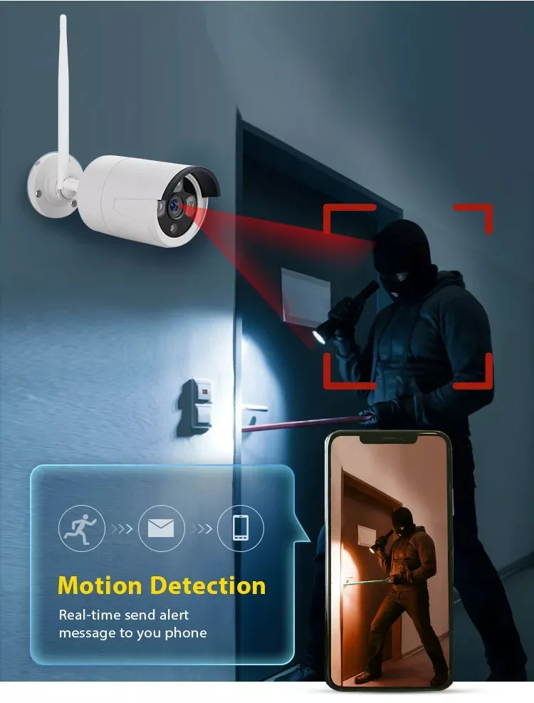 Комплект наружных камер видеонаблюдения с ночным видением, 4 канала, 8 каналов, IP, Wi-Fi, nvr, 1080P, беспроводная домашняя система безопасности