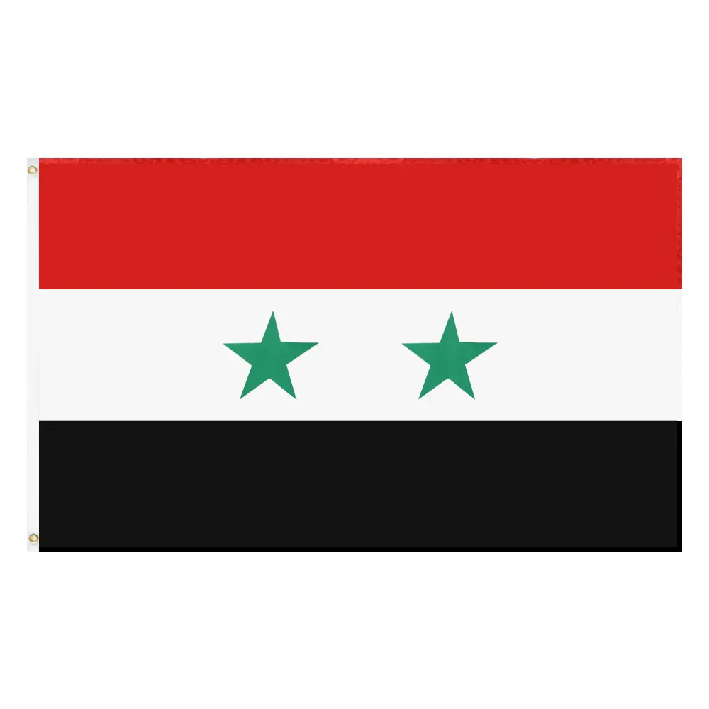 
Made In China Superior Quality Wholesale Custom Print 100% Polyester Syria Flag  (1600266237510)