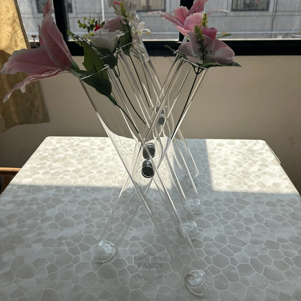 Clear Cylinder Flower Stand glass cylinder vase wedding centerpieces table decorations decorations for events party supplies