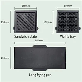 
900w Detachable 5-slice Non-stick Timing Waffle Maker sandwich machine maker 