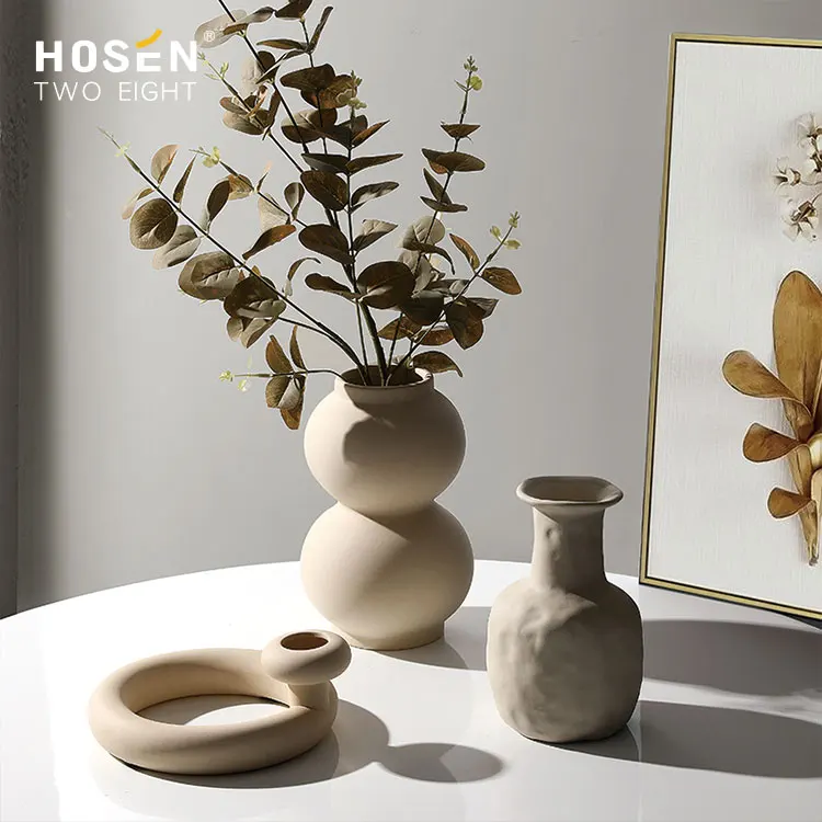 Home Accessories Minimalist Room Decor Unique Design Irregular Ceramic Vase New Fashion Flower Vases Artwork House Decoration