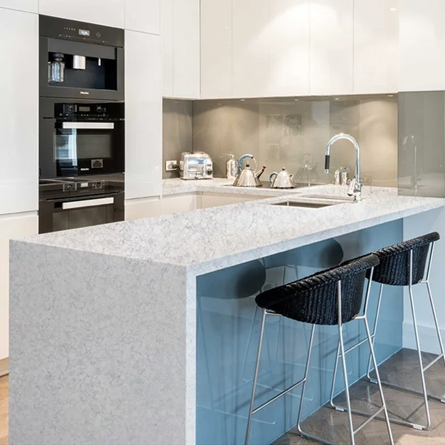 Chinese Artificial Calacatta Quartz  stone surface countertops price slab Quartz Vanity Countertop table Kitchen Countertop