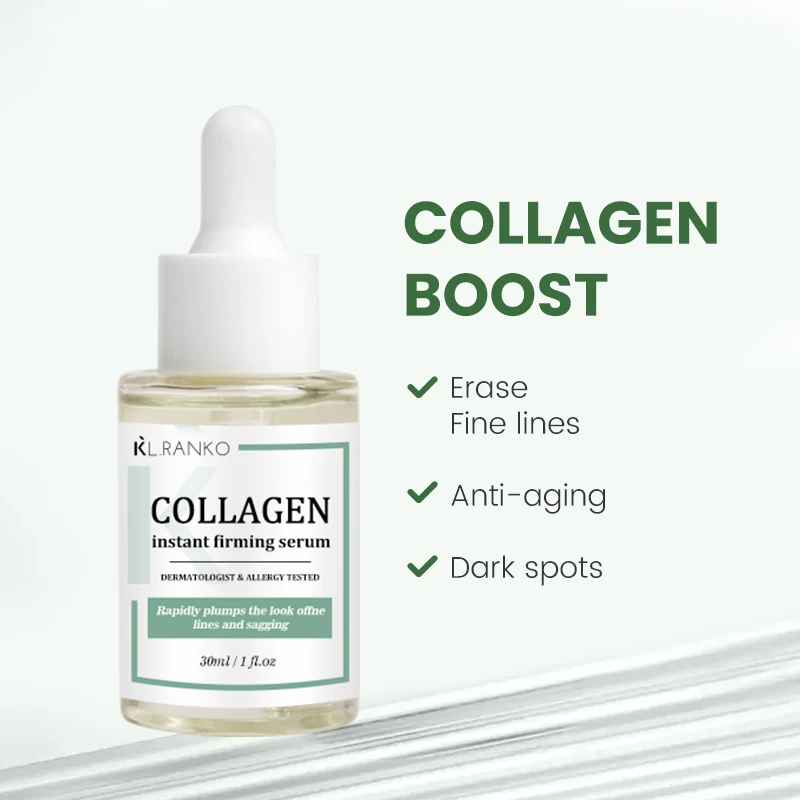 Custom Private Label Collagen Boost Renewal Serum Collagen Boost Erase Fine Lines Deep Wrinkles Dark Spots Essence OEM