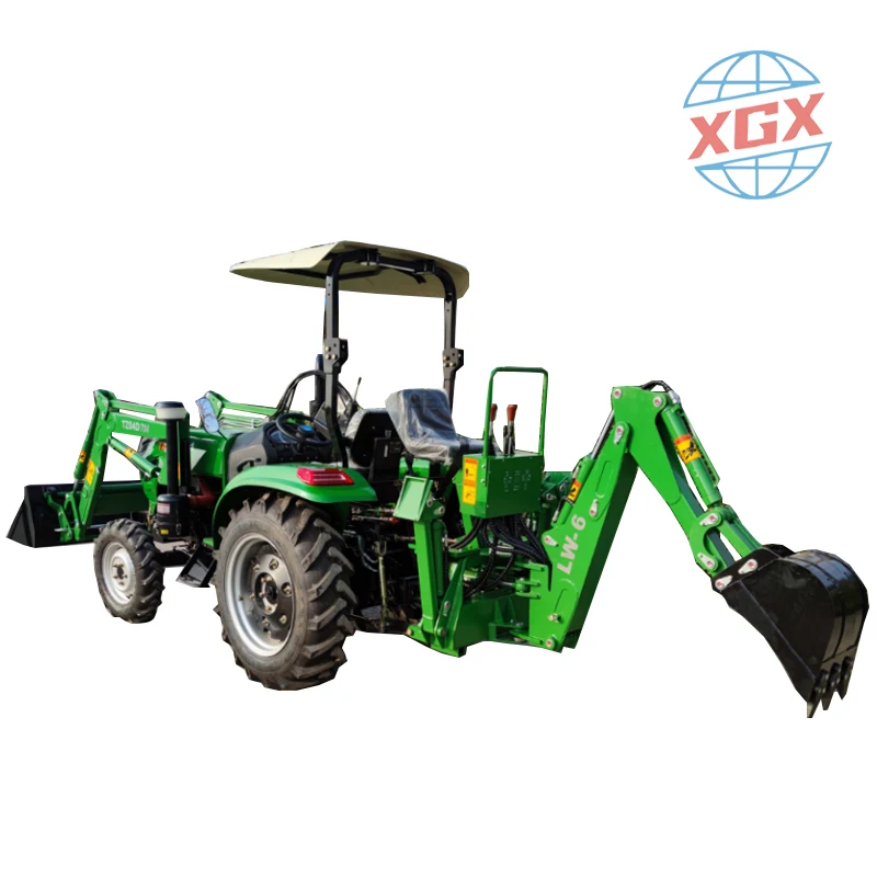 Hot sale 60hp 70hp 4wd farm garden tractor for agriculture with front loader and excavator