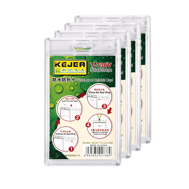 Eco Friendly Crystal acrylic Id Card Badge Holder Rigid Plastic Business Card Holder Card Sleeves Custom