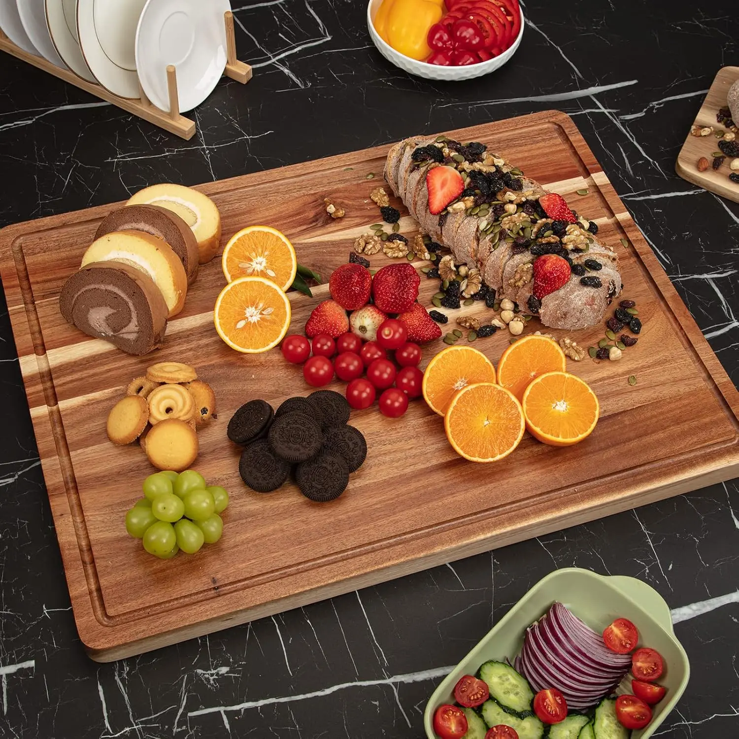 High Quality Fashion Custom Colorful Cutting Board for Kitchen Multifunction Chopping Board Resin and Olive Wood