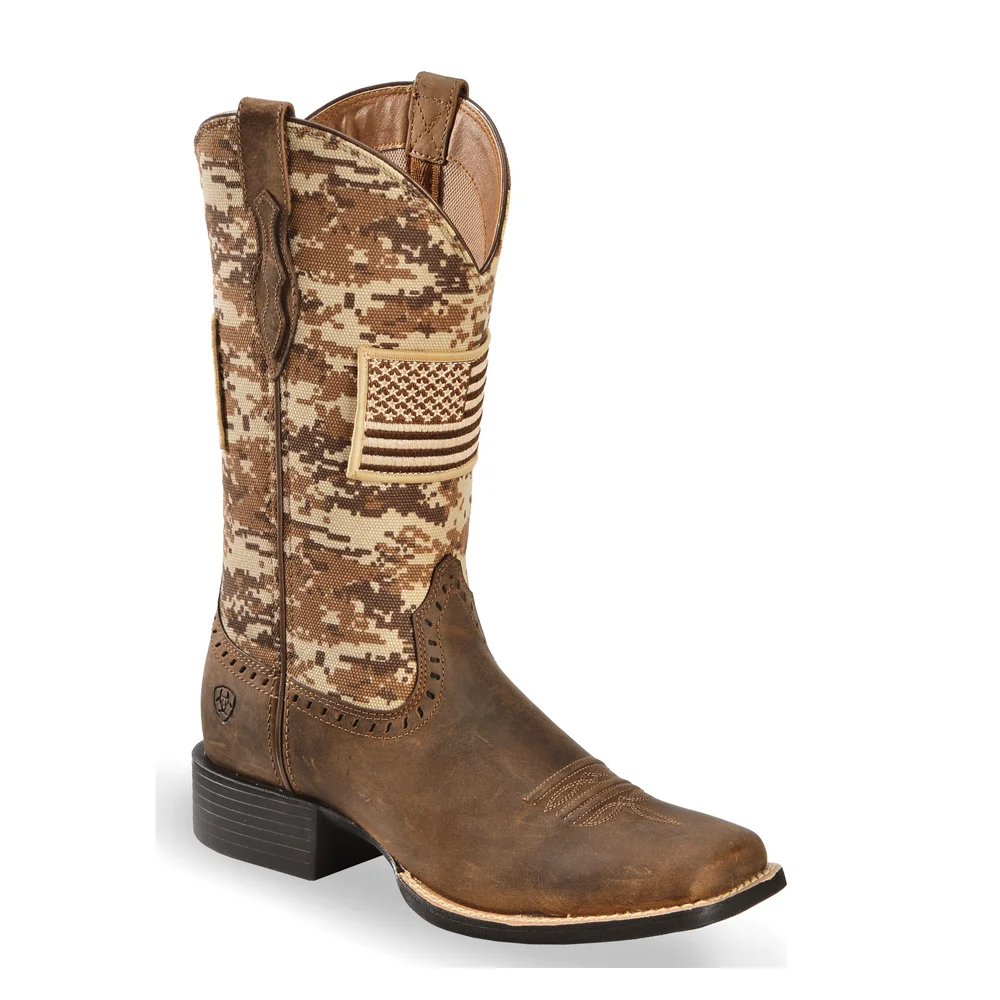 
Women Round Up Patriot Cowgirl Boots Square Toe 