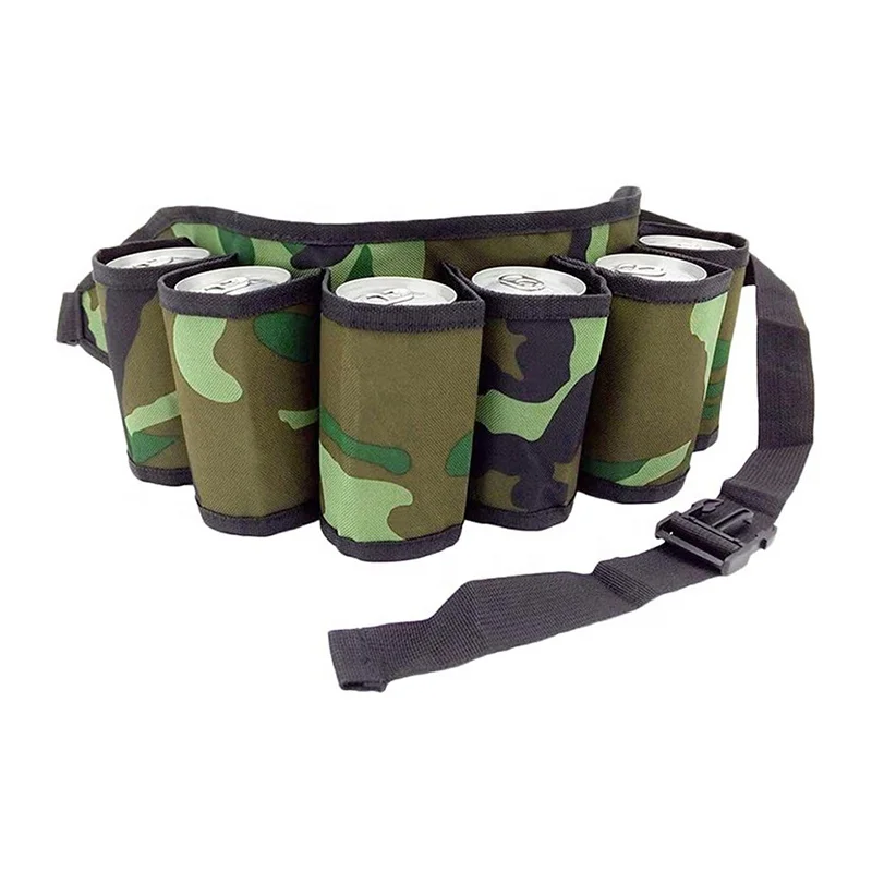 Factory Direct 6 Pack Holster Can Cooler Beer Waist Bag Holder Full Color Washable Beer Belt Storage Bag Pack tool