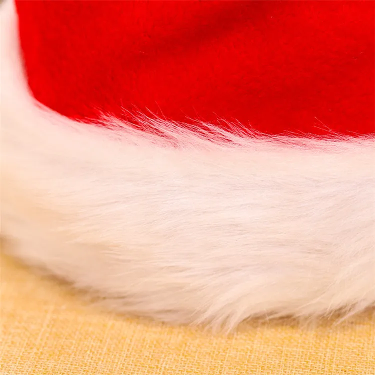2020 factory outlet party cap christmas plush santa hat red merry christmas decoration hat