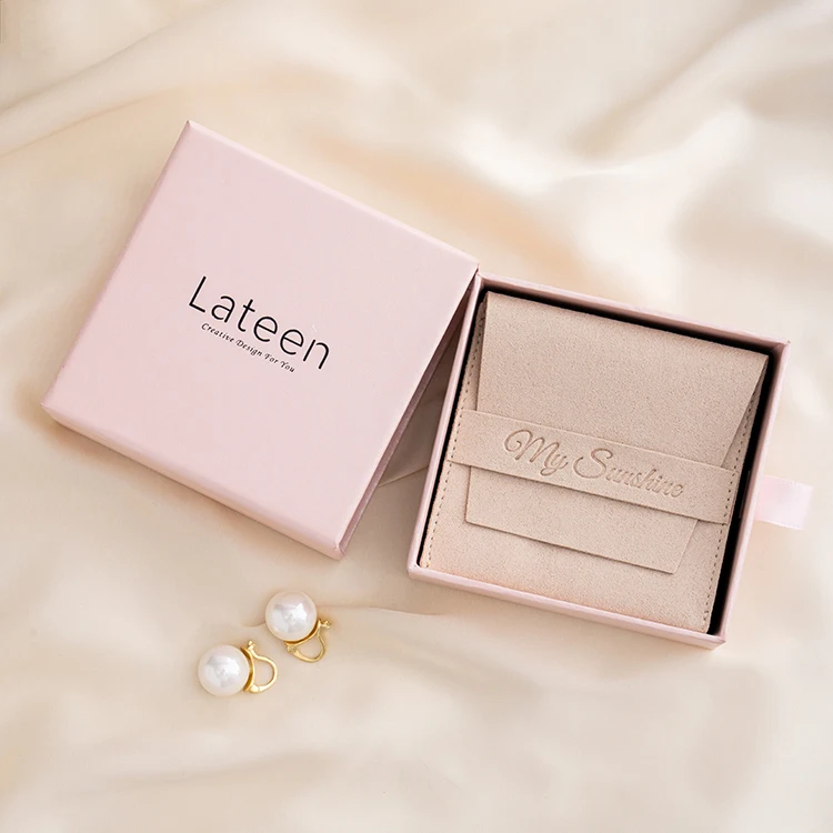 paper trinket necklace ring bracelet jewelry box sliding drawer and pouch packaging