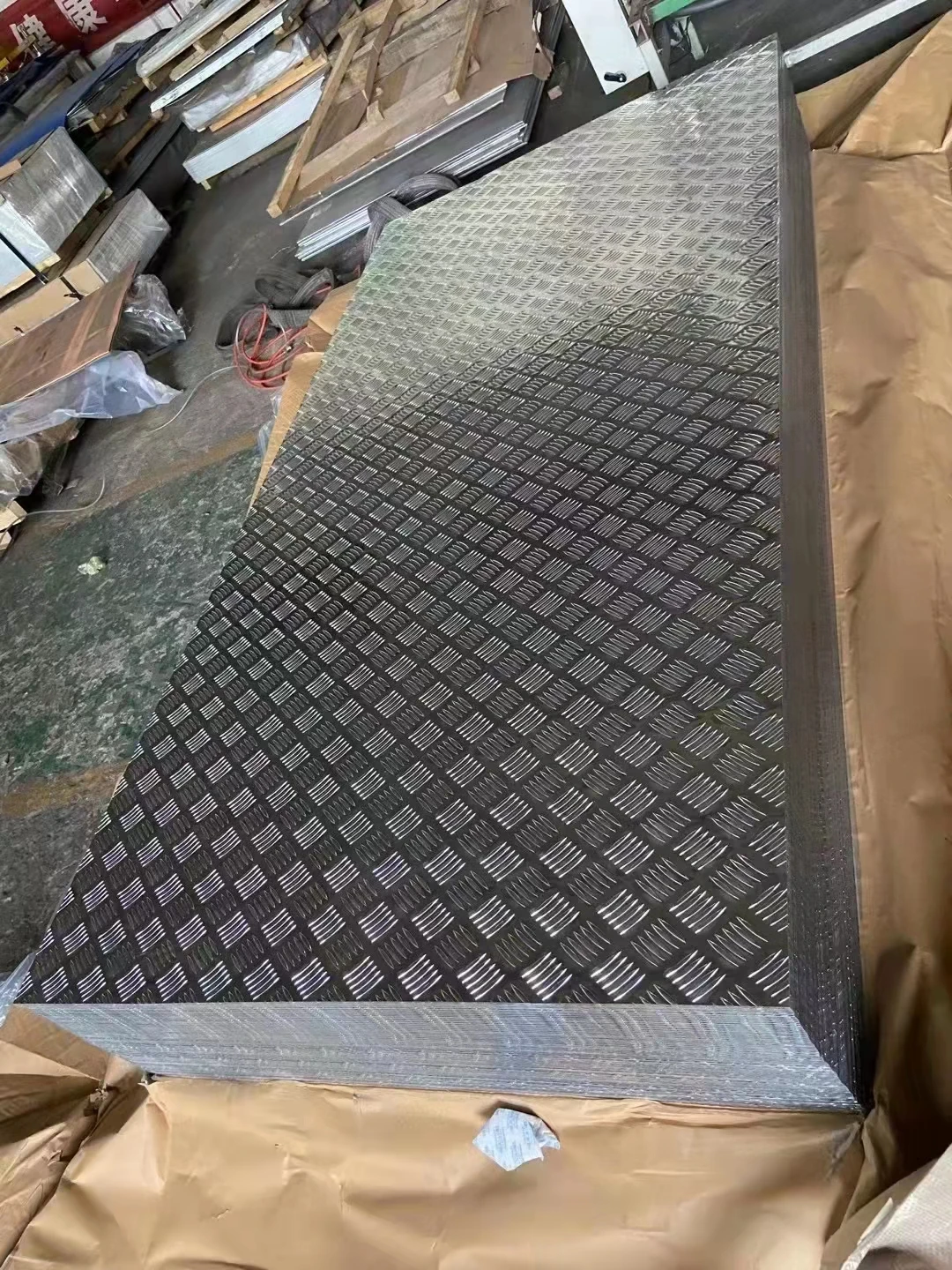 Pattern aluminum plate 3003 1100 embossed Aluminum Checkered 5 Bar Pattern for car truck