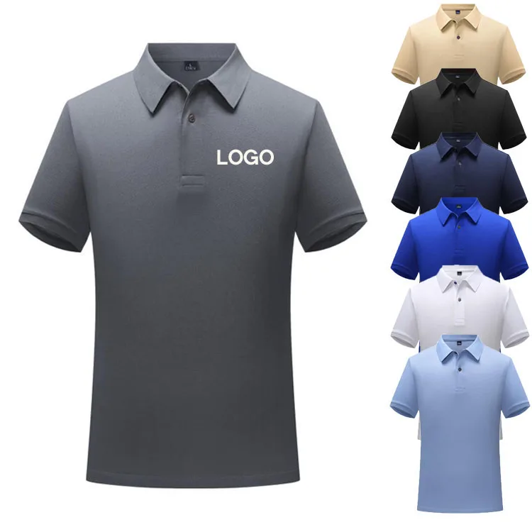 Мужская хлопковая Футболка-поло с коротким рукавом и логотипом