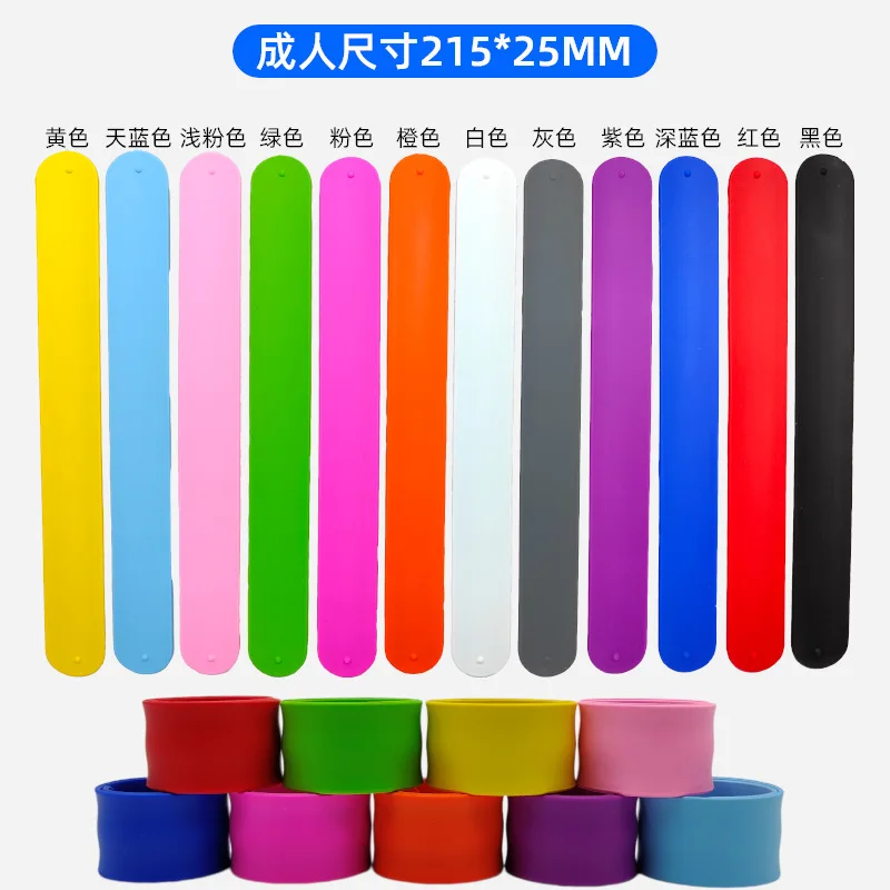 BELLEWORLD OEM Customized logo Cheap Kids Toys Custom Printing Silicone Slap Band Bracelet wristband for gift