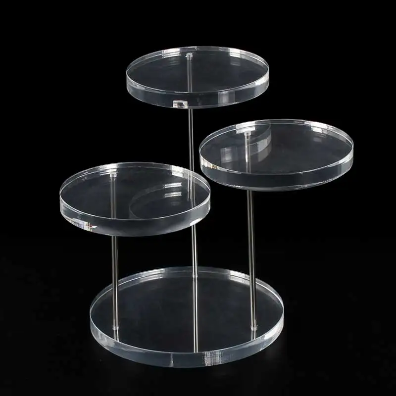 
3 Tier Acrylic Rotatable Jewelry Display Stands Rings Earrings Clear 