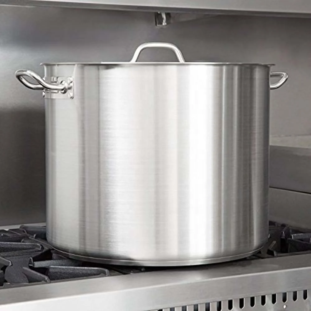 Elegant Cookware Commercial Induction Stainless Steel Soup Stock Pot With Cover Lid