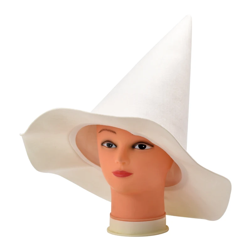Felt Festival White Hat Felt Bowler Halloween Party Hats Felt Witch DIY Hat