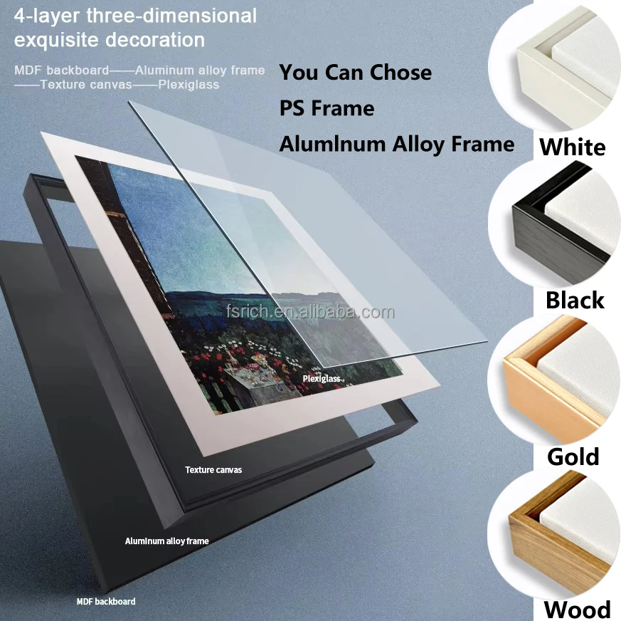 Wholesale Customize White Synthetic Fiber 3D Three-Dimensional Print Inkjet Texture Wall Art Painting For Living Room