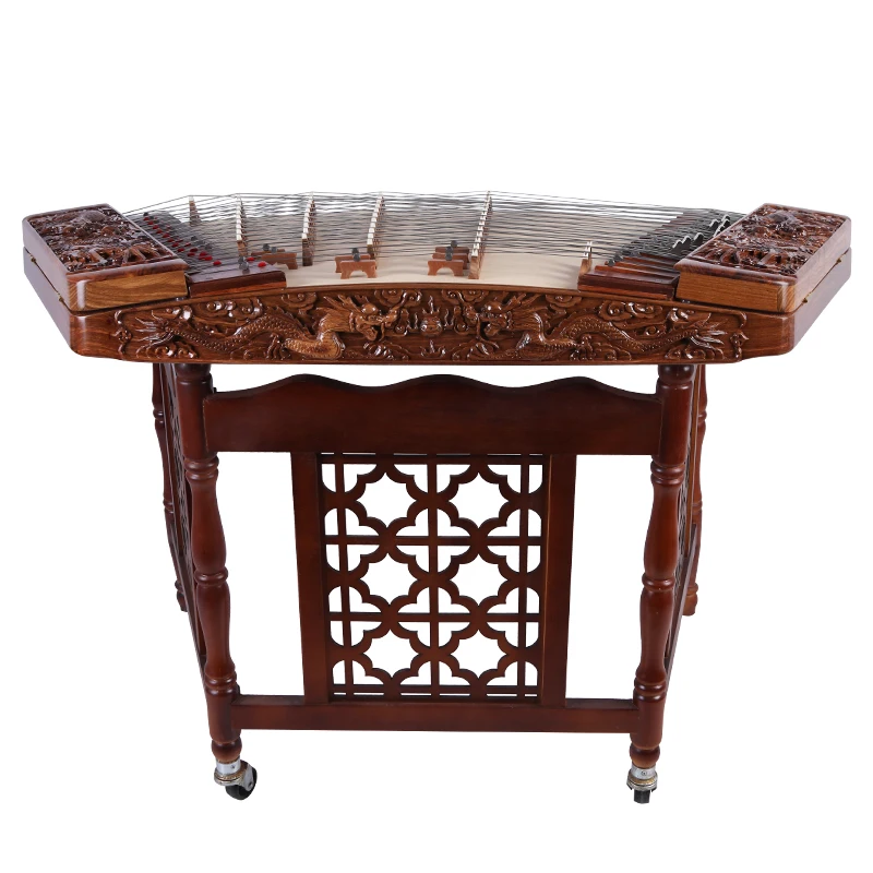 Lezhiyang professional musical instrument factory sells yangqin Old Huali embossed dragon 402 Yangqin