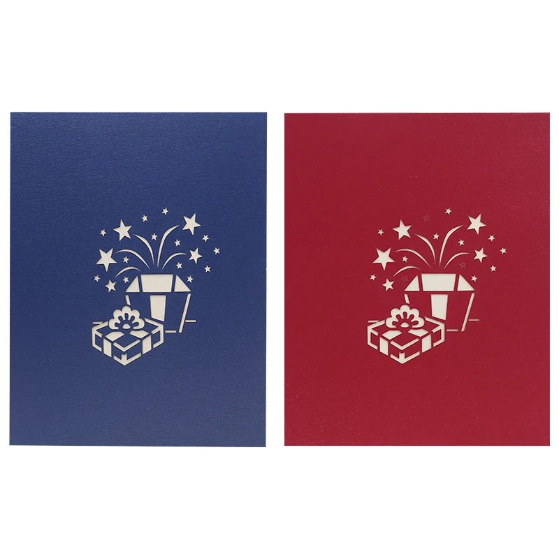 Elegant 3D Pop-Up Birthday Greeting Card Single Box Handicraft Manufacturer Anime Style Paper Gift Card