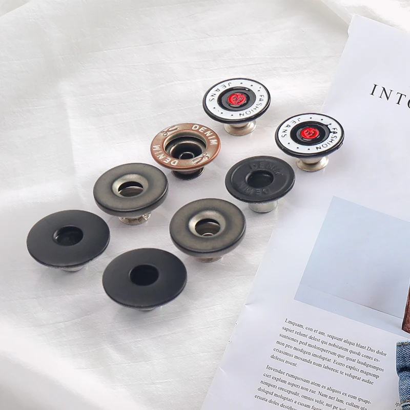 OCO Garment accessories metal buttons custom logo denim metal jeans pants riveted buttons for clothes