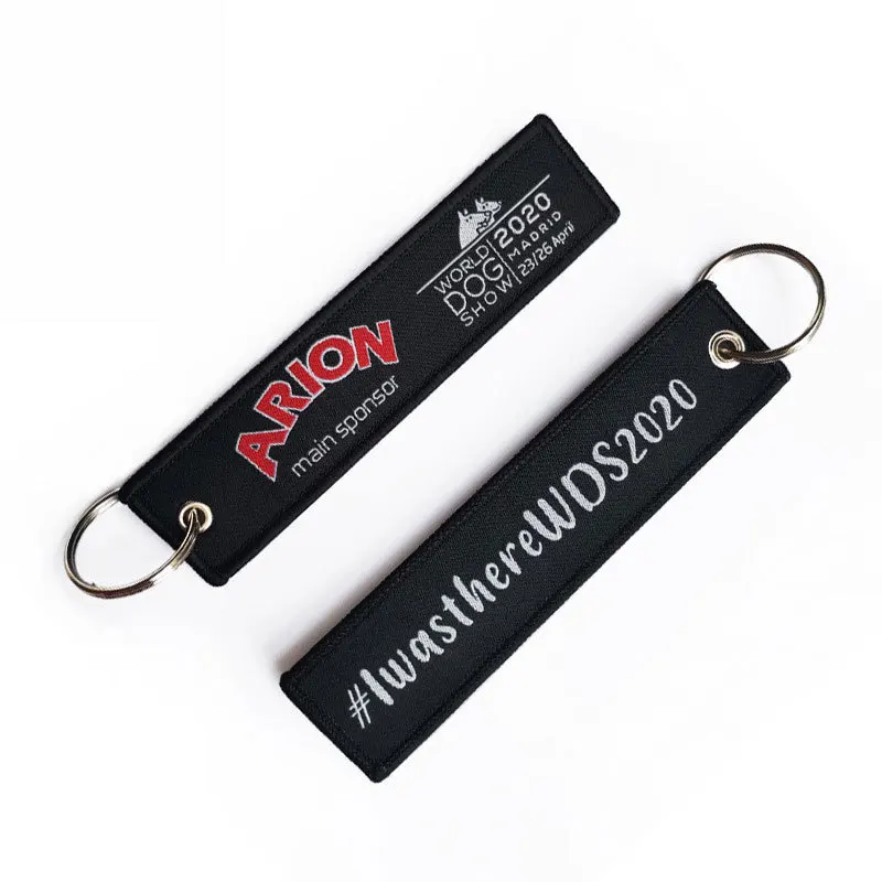 Embroidered Patch Keyring,Custom Fabric Key Tag Keychain for Car Keys Wholesale Fabric Keyring Key Holder,Embroidered Keychains