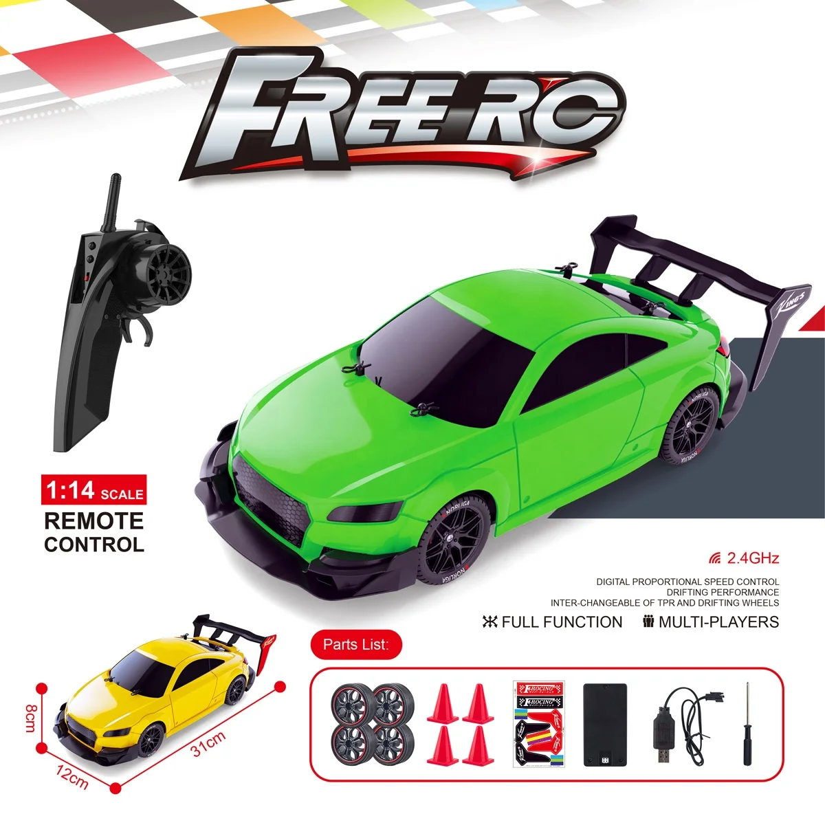Upgrade Drift Rc Sport Racing Car High Speed Vehicle 1/14 Outdoor for Adult  4WD RTR Competitive remote control Brand Model 20km