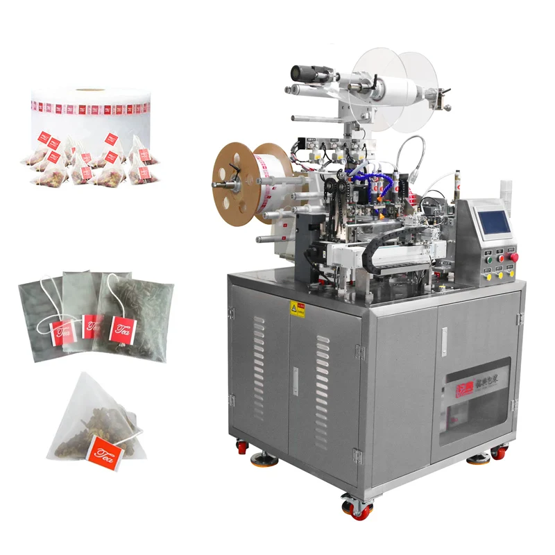 Automatic Pyramid Tea Bag Tagging Machine Tea Bag With Tag And String Packing Machine Tea Bag Tagging Machine