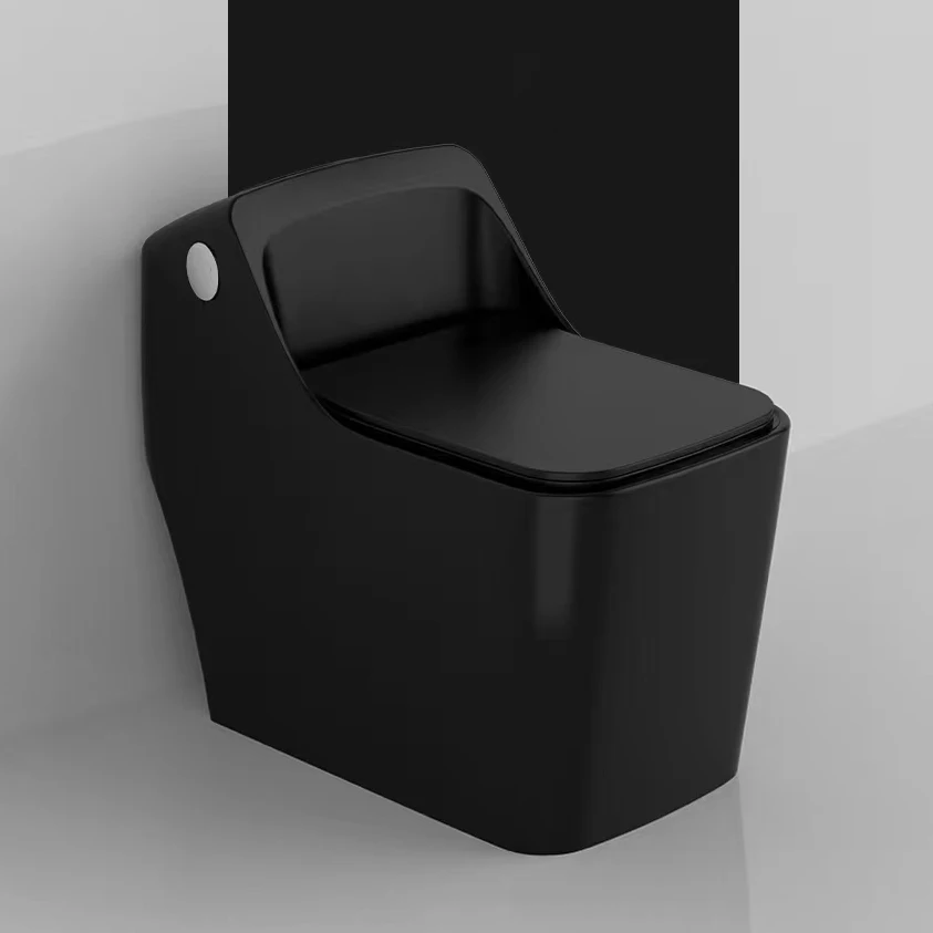 New Arrival bathroom square one piece inodoro toilet commode sanitary ware dual flush ceramic matt black color wc toilet bowl