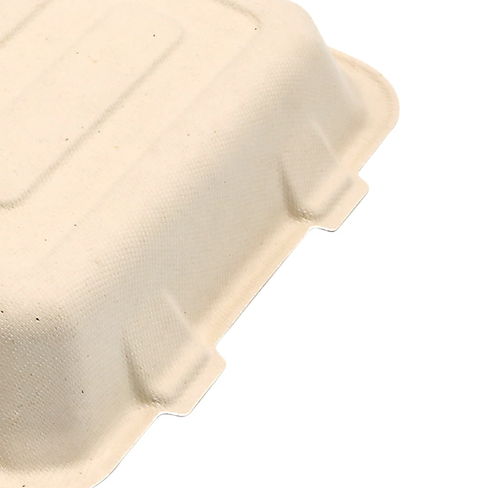 900ml 2 Compartment Customizable Eco Rectangle Biodegradable Togo Container Take Away Lunch Paper Packing Boxes for Restaurant