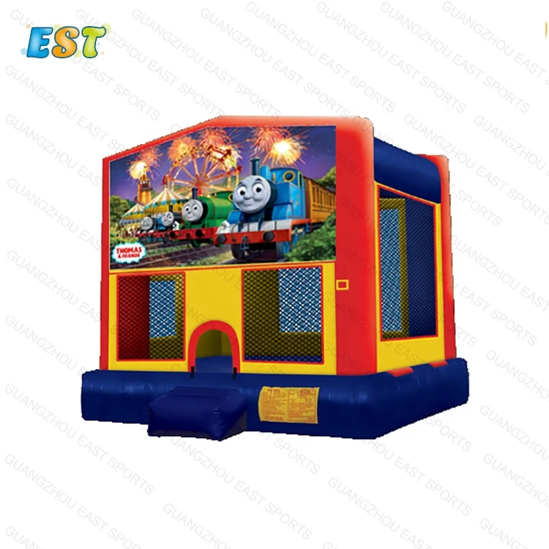 Customized Kids Theme Attractive Toy Combo Inflatable Thomas The Train Jungle Jump With Slide For Sale