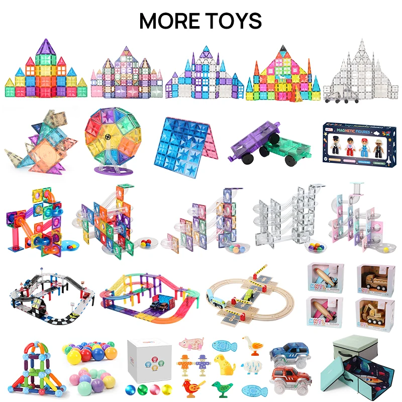 MNTL New 72pcs car race track creative kids magnet toys building magnetic tiles educational toy with ASTM, CPSC, CE, EN71