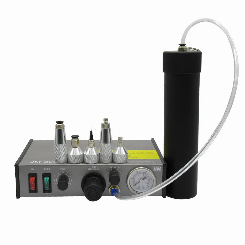 JM-800 Double hole semi-automatic glue dispenser Epoxy resin liquid dispensing machine for electronic industry