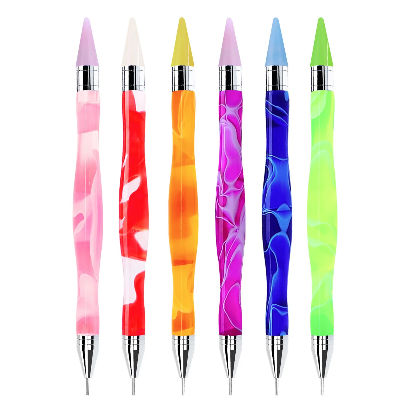 2023 dual ended acrylic handle rhinestone wax dotting pen nail art dotting tool pencil beads gems rhinestone