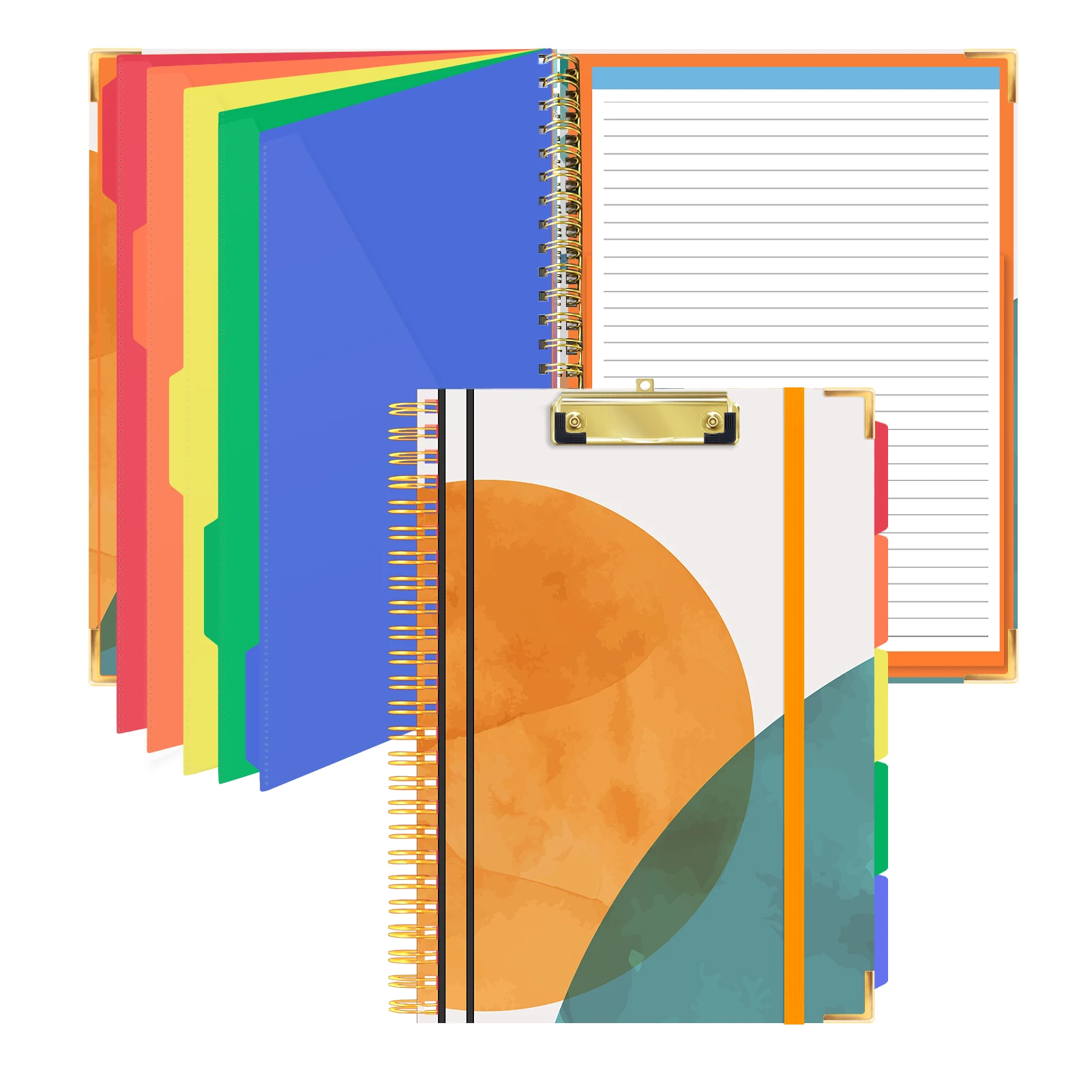 Fun Clipboard Folio With Refillable Lined Notepad And Interior Storage Pocket With Elastic Band Closure For School Office