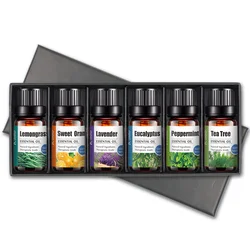 10ML 6 Pack Essential Oils 100% Pure Therapeutic Grade Oils kit Top 6 Aromatherapy Oils Gift Set
