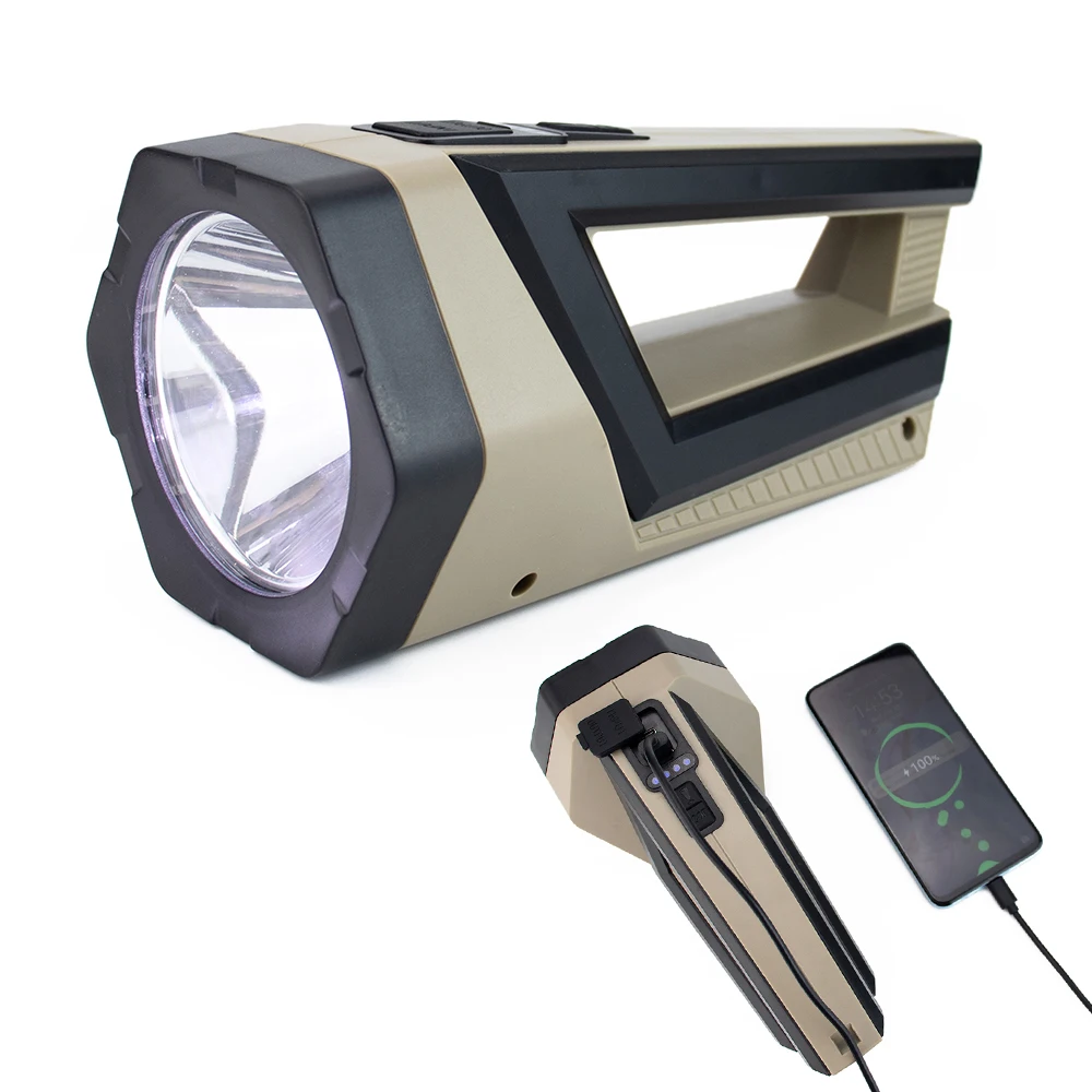 long range working light rechargeable powerful led flashlight handheld ABS cob P70 led searchlight