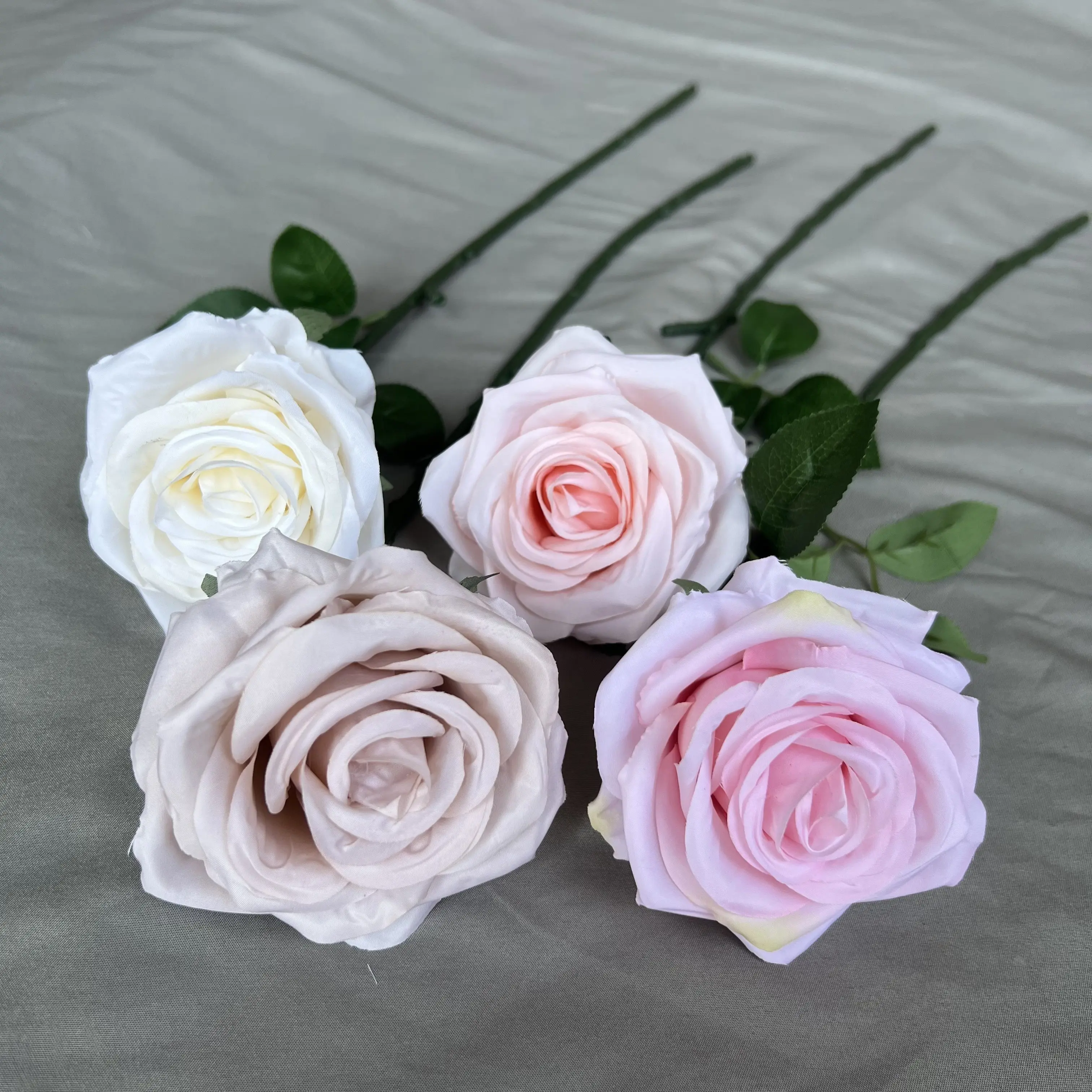 YOPIN-1139 Wholesale Bulk Burgundy Roses Artificial Rose Flowers With Stem For Wedding Decorations