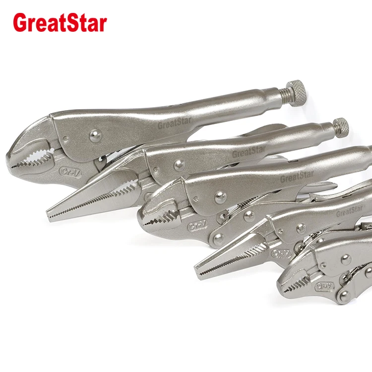 GREATSTAR Locking pliers set Clamps Kit Vise Grip Set multi function tools curved jaw locking plier round opening plier