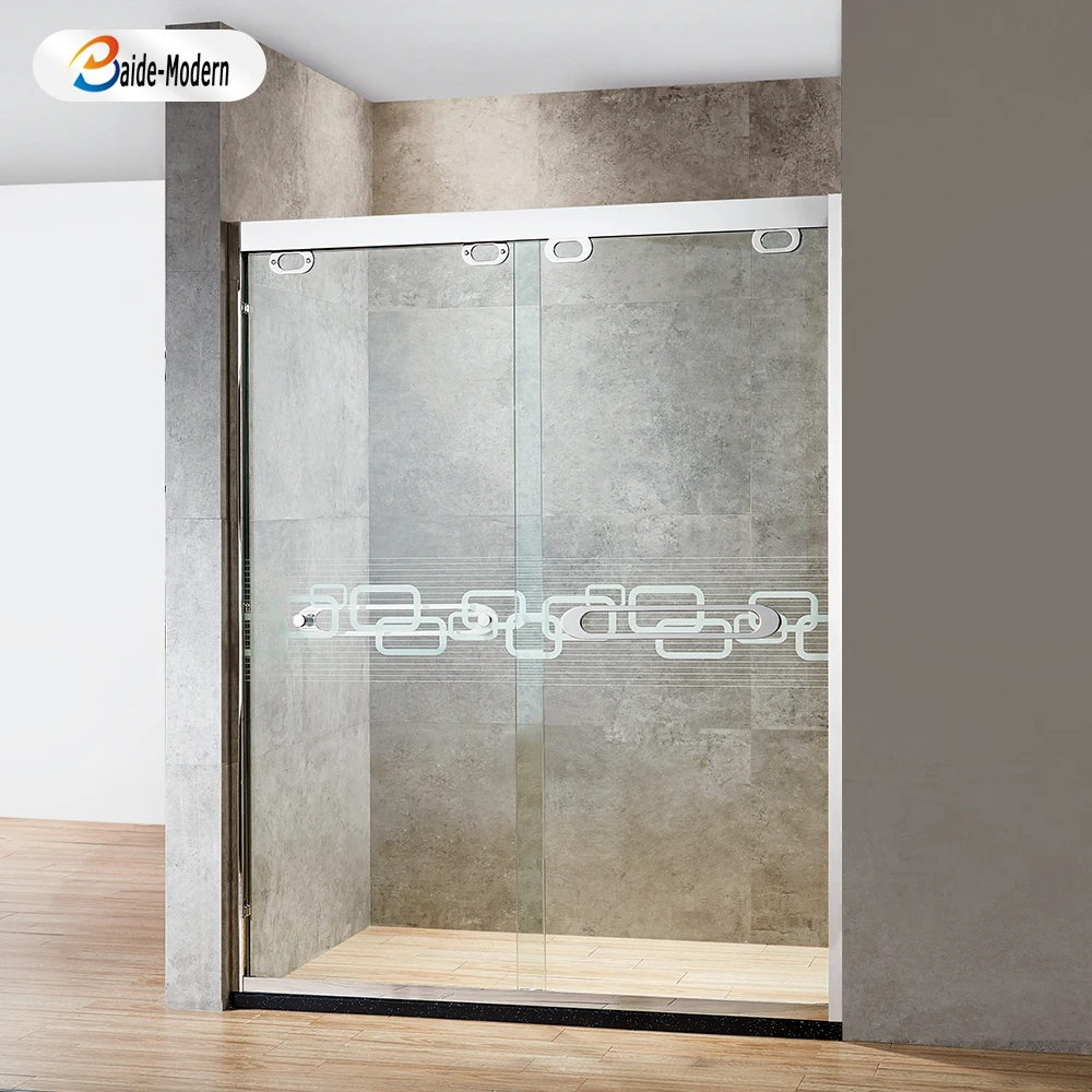 Luxury hotel sliding door waterproof stainless steel material freestanding shower room for bathroom