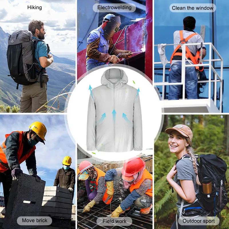 5V 12V 20V Summer Outdoor Work Electric Air Conditioner AC Cooling Fan Jacket with Fan