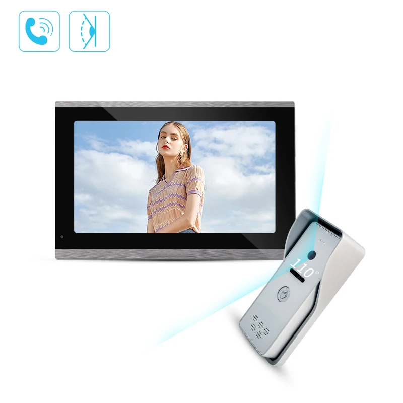 At A Loss Real time intercom Video Door Phone system for Villa 2* POE doorbell 10inch touch LCD Support for multiple languages