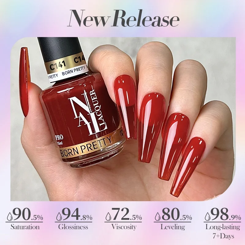 BORN PRETTY PRO Professional Jelly Nude Nail Lacquer Polish Color wholesale Custom Logo Air Drying Non Toxic Organic Nail Polish
