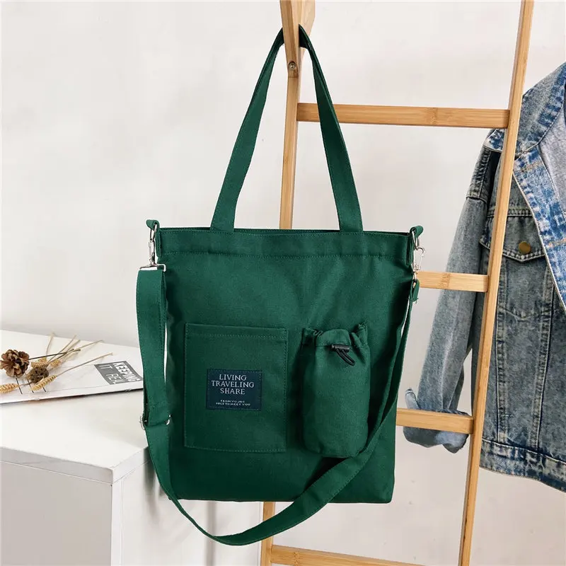 Spot Can Be Customized Multifunctional Canvas Bag Girls Shoulder Messenger Daily Necessities Storage Bag Wholesale YF039