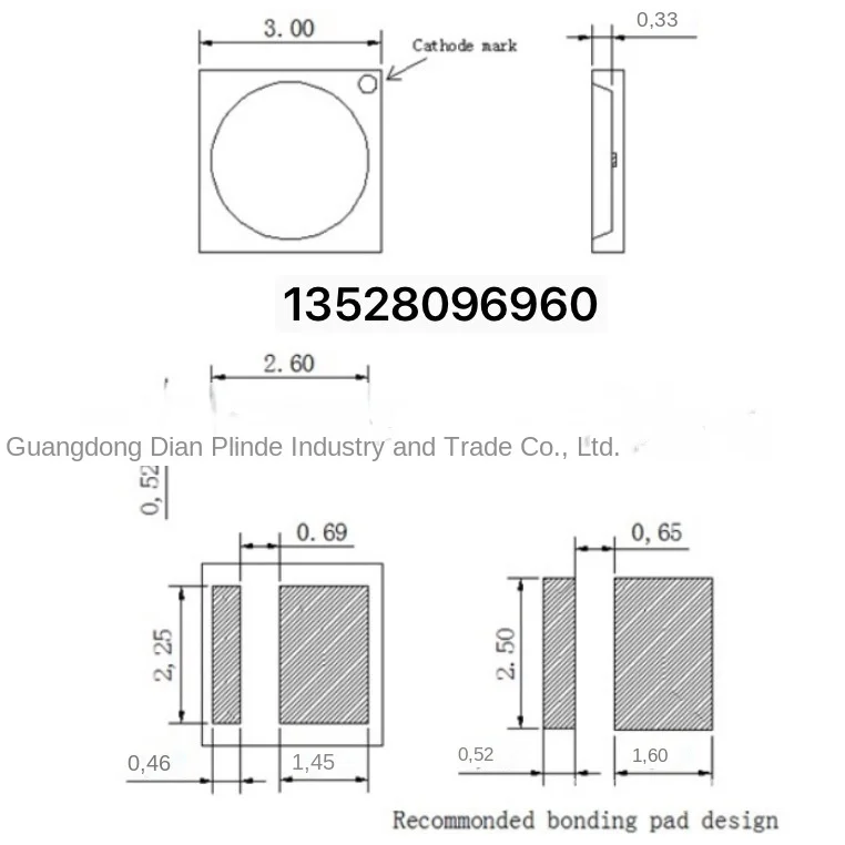 Jufei EMC3030 SMD LED 6V1W Small Medium Power LED Light Emitting Diode