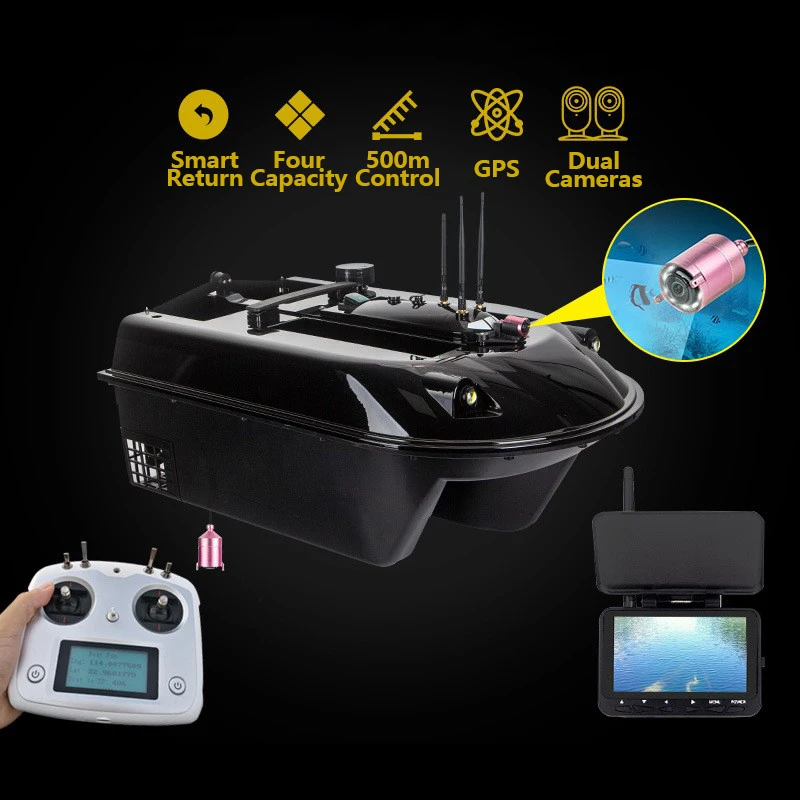 Jetsahrk Fish Finder Bait Boat Carp Fishing Fishing Bait Boat With Fish Finder and GPS Remote Control Fishing Bait Boats