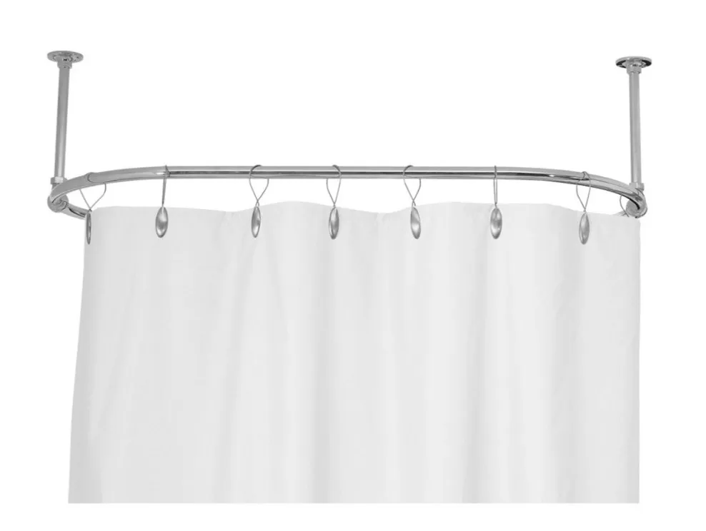 stainless steel 304 ceiling wall oval install shower curtain rod mirror polished circular shower curtain rod