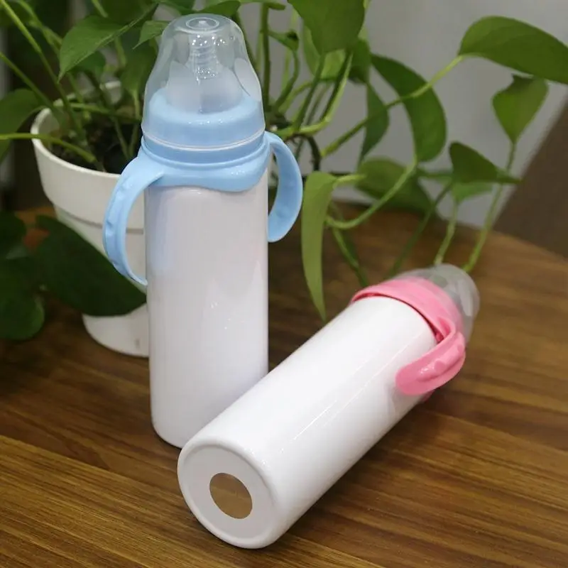 
amazon hot sales stainless steel sublimation blank milk feeding insulated baby infant bottles with handle with lid 