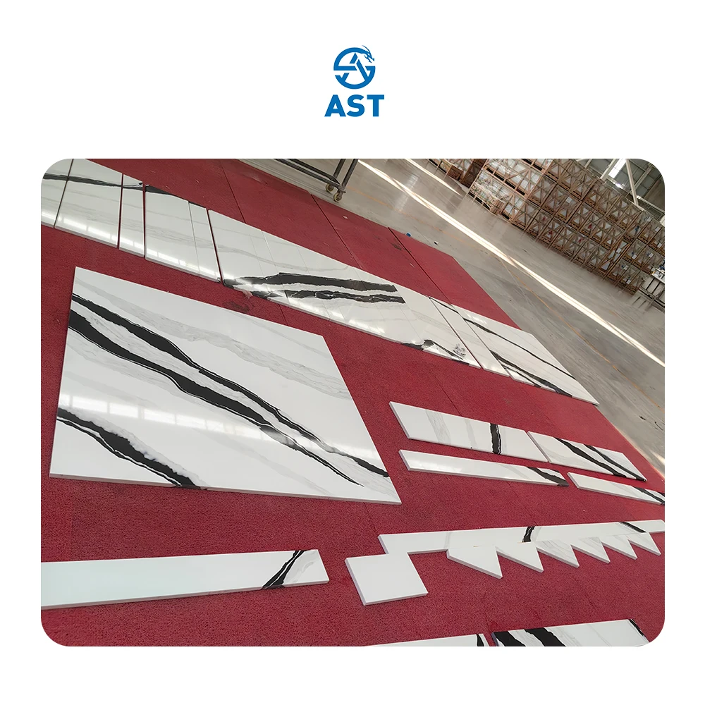 AST OEM/ODM With its striking white base and bold black veining Eco-Friendly Choice 5008 Panda White Tiles